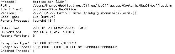 openoffice crash report openoffice crash report