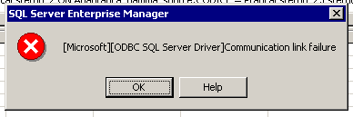 mssql communication failure mssql communication failure